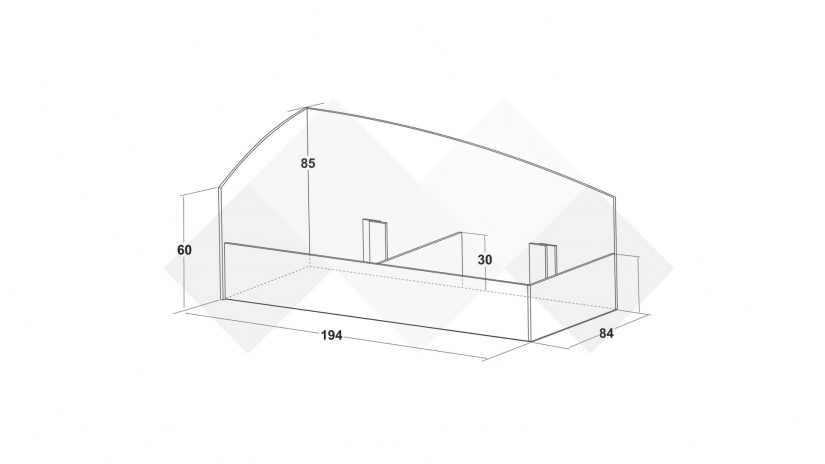 Ъглово легло 82/190 Борей с включен матрак Бонел 82/190 дъб вотан светъл с антрацит - изглед 3 - МебелМаг Ъглово легло 82/190 Борей с включен матрак Бонел 82/190 дъб вотан светъл с антрацит - изглед 3