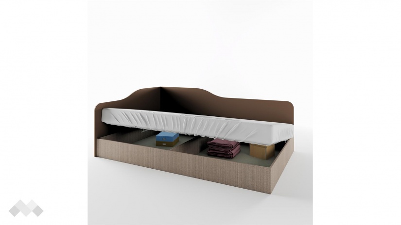 Ъглово легло 120/190 Тексас с включен матрак Бонел 120/190 мока с лате - изглед 2 - МебелМаг Ъглово легло 120/190 Тексас с включен матрак Бонел 120/190 мока с лате - изглед 2