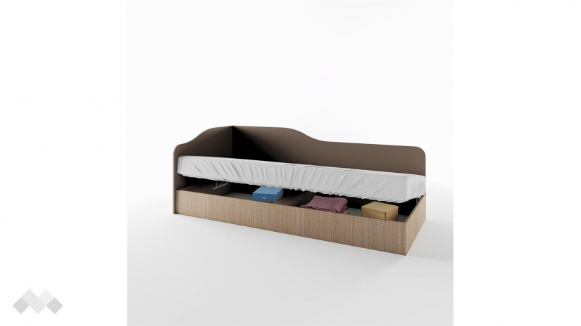 Ъглово легло 82/190 Тексас с включен матрак Бонел 82/190 мока с лате - изглед 2 - МебелМаг Ъглово легло 82/190 Тексас с включен матрак Бонел 82/190 мока с лате - изглед 2