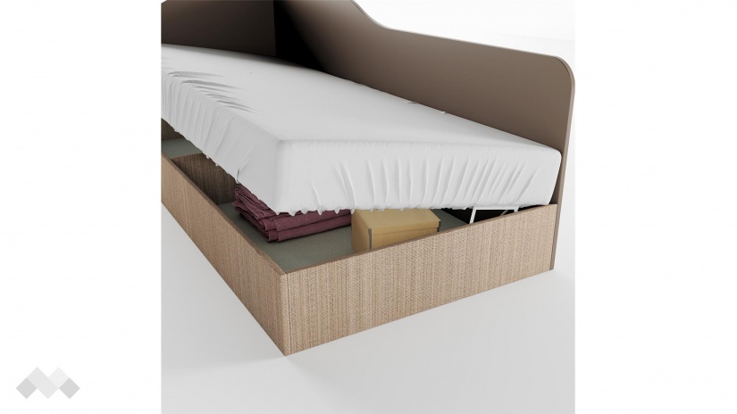 Ъглово легло 82/190 Тексас с включен матрак Бонел 82/190 мока с лате - изглед 3 - МебелМаг Ъглово легло 82/190 Тексас с включен матрак Бонел 82/190 мока с лате - изглед 3