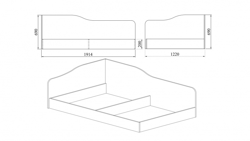 Ъглово легло 120/190 Тексас с включен матрак Бонел 120/190 сонома арвен с бял гланц - изглед 3