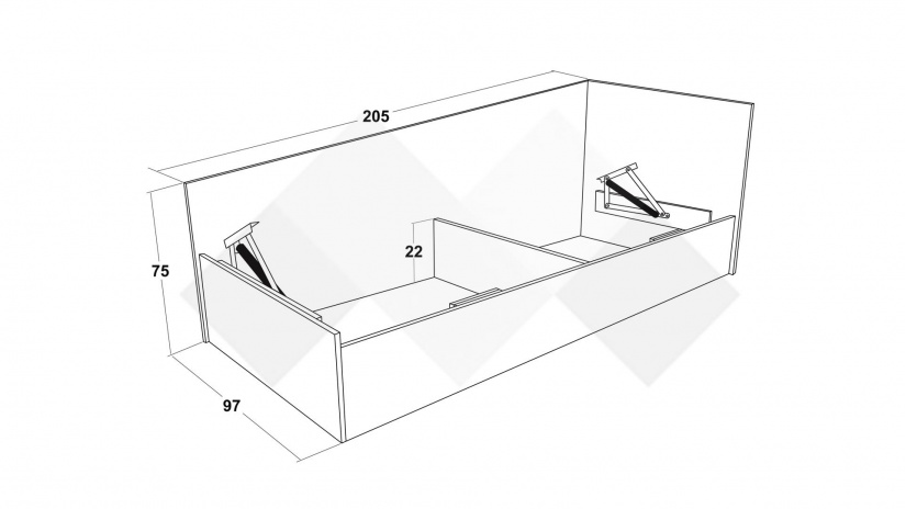 Ъглово легло 90/200 Селтик с включен матрак Бонел 90/200 келтски дъб със светло сиво - изглед 3 - МебелМаг Ъглово легло 90/200 Селтик с включен матрак Бонел 90/200 келтски дъб със светло сиво - изглед 3