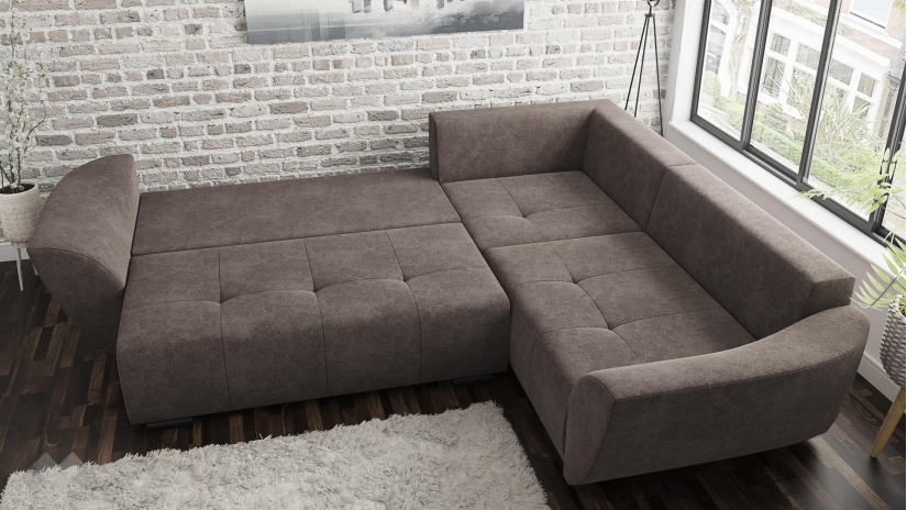Ъглов диван Сиера с посока кафяв - изглед 4