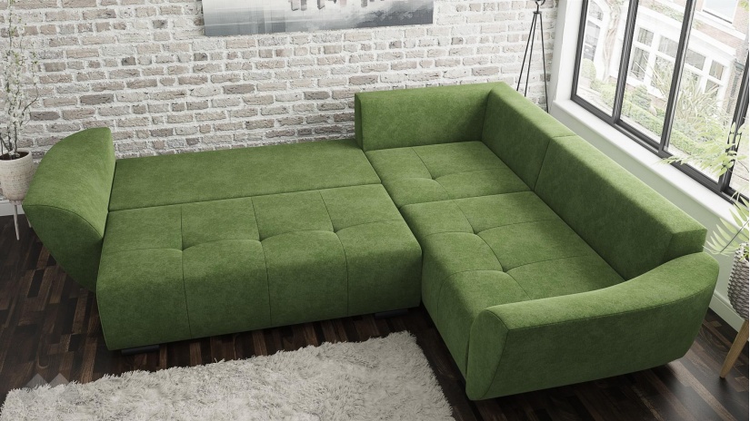 Ъглов диван Сиера с посока зелен - изглед 4 - МебелМаг Ъглов диван Сиера с посока зелен - изглед 4
