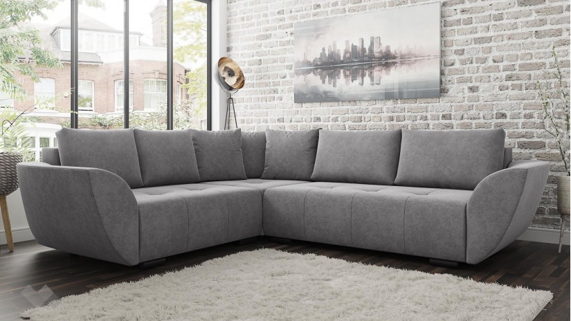 Ъглов диван Сиера с посока сив - изглед 1 - МебелМаг Ъглов диван Сиера с посока сив - изглед 1